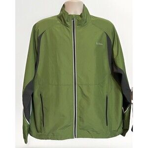LL Bean Windbreaker Spring Jacket Mens XL Green Grey Gorp Outdoor Hiking Camping
